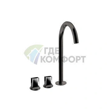 Смеситель для раковины Fantini Venezia, 3 отверстия, Matt Gun Metal PVD (29 P5 N405SW) - фото 1