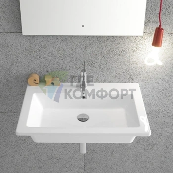 Раковина GLOBO Forty3 подвесная 70х47х14см белая - фото 1