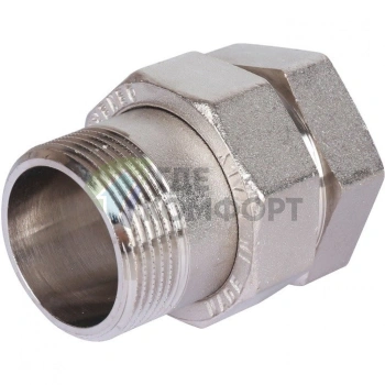 Разъемное соединение американка ВН 1 1/4, уплотнение под гайкой под гайкой, никелированное Stout - фото 3