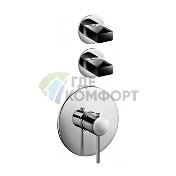 Термостатический смеситель для душа Fantini Venezia на 2 источника (встраиваемый, хром) (29 02 N202SB) - фото 1