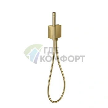 Ручной душ AX Edge 2jet с держателем и алмазной огранкой в полированном золоте (46521990) - фото 1