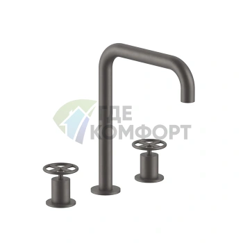 Смеситель для раковины Fantini Fontane Bianche, 3 отверстия, цвет Matt Gun Metal PVD (47 P5 P007W) - фото 1