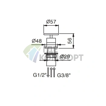 Смеситель для ванны Fantini Fontane Bianche с накладным монтажом в матовом графите (47 P5 P495) - фото 2
