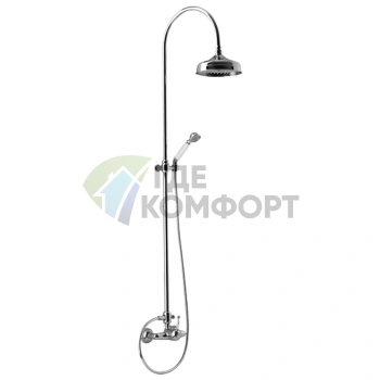 Настенная душевая система CISAL Arcana Royal (смеситель, верхний душ, ручной душ) — хром (снято с производства) (AY00405121) - фото 1