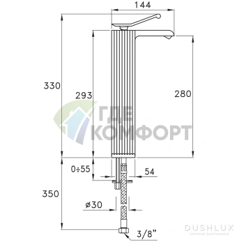 Смеситель для раковины Stella Casanova однорычажный высокий, цвет тёмная бронза (CS 00103 BZ01) - фото 2