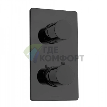 Термостат для душа Bossini Oki встраиваемый с девиатором, черный матовый (Z00002.073) - фото 1