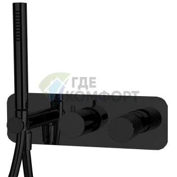 Смеситель для душа FIMA|Carlo Frattini SPILLO TECH встраиваемый однорычажный, черный матовый (F3049NX2GNS) - фото 1