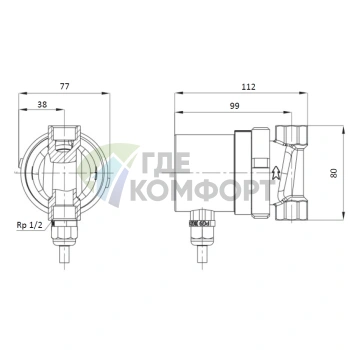 Насос рециркуляционный Shinhoo INSTANT 15-1.5 II BL 80мм 5Вт 1x230В 50Гц Rp 1/2