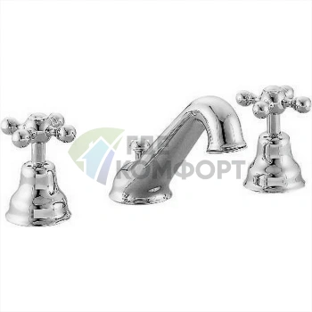 Смеситель CISAL Arcana для раковины на 3 отверстия с донным клапаном, хром (AR00101021) - фото 1