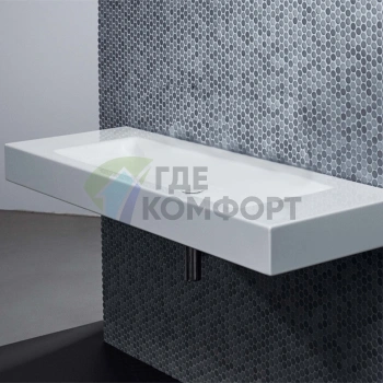 Раковина BETTEAqua подвесная 120х49 5х8 cм с без отв под смесительитель без перелива с крепежом цвет белый - фото 1