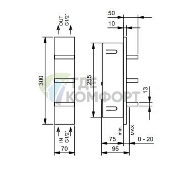 Внутренний механизм смесителя для душа Fantini 1/2 (44 00 T068A) - фото 2