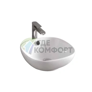 Раковина Artceram NF накладная на столешницу 40х40 см с без отв под смесительитель со слив переливом цвет белый - фото 1