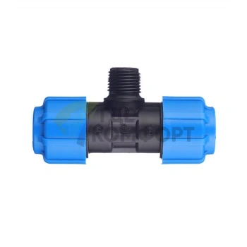 Тройник с наружной резьбой 20x1/2x20 ПНД Политэк - фото 3