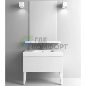 Раковина KERASAN Cento 100х45 с 1отв под смеситель белая с подвесной металлической структурой (355001*1) - фото 4