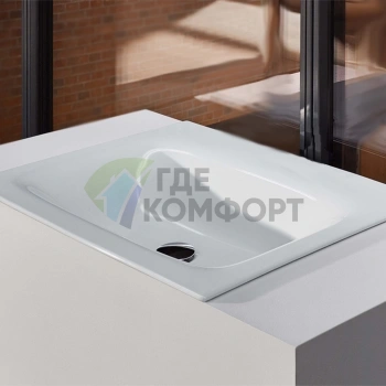 Раковина BETTELUX встраеваемая на столешницу 100x49 5x0 9-12см без отвпод смесительитель без перелива с крепежем цвет белый - фото 1