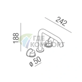 Смеситель для раковины AGAPE LIMON на 3 отверстия, цвет бронза сатин (ALIM415DBR) - фото 2