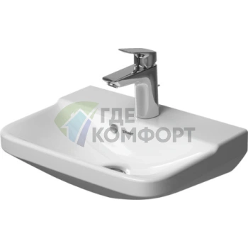 Раковина Duravit P3 Comforts для рук с перел с 1 отв под смеситель вкл заглушку для перелива хром 450x320мм Цвет Белый - фото 1
