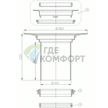 Надставной элемент HL350.1 с обжимным фланцем и дренажным кольцом - фото 2