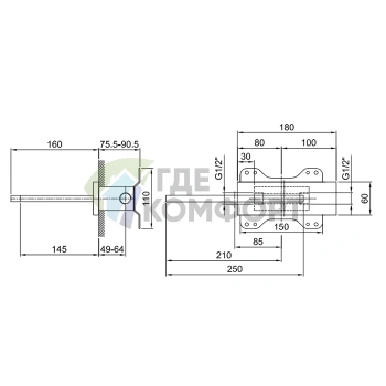 Излив для ванны Fantini Venezia/Milano встраиваемый, хром (31 02 5042B) - фото 2
