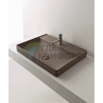 Раковина Globo T-Edge полувстраиваемая 61Х46 H 14 см с 1 отв под смесительитель цвет Camoscio - фото 1