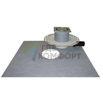 Трап HL90PrD-3000 с решеткой 115x115 мм-с сифоном Primus-с системой крепления KLICK-KLACK-шарнирным подсоединением-с фланцем из ABS-полимербутным полотном и горизонтальным выпуском DN40 - фото 1