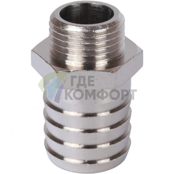 Штуцер НР 1/2x25, никелированный Stout - фото 1