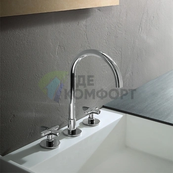 Смеситель для раковины Fantini Icona Classic с донным клапаном (53 02 R007) - фото 1