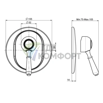 Смеситель для душа встроенный FIMA Carlo Frattini Bell внешняя часть хром (F3369X1CR) - фото 2