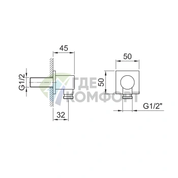 Душевая система FANTINI Milano со шланговым подключением в матовом черном цвете (91 13 9417) - фото 2