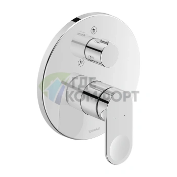 Смеситель для душа Duravit B.3 скрытого монтажа с переключателем потоков, хром (B34210012010) - фото 1