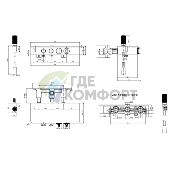 Термостатический встраиваемый смеситель для душа FIMA | Carlo Frattini SWITCH с 2 режимами и белым стеклом, хром (F5940CR) - фото 2