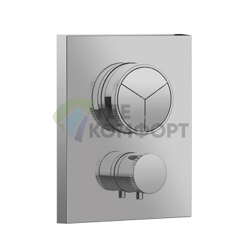 Термостат распределительный Almar PUSH SQUARE CORE на 3 выхода, хром (E176683.CR) - фото 1