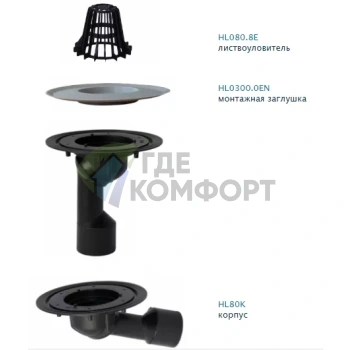 Воронка HL80.3 с листвоуловителем - фото 2