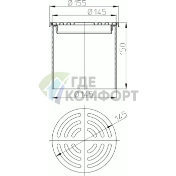 Надставной элемент HL67 с круглой решеткой - фото 2