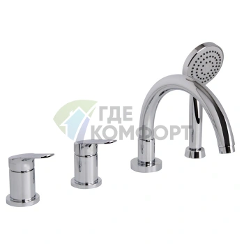 Смеситель для ванны FIMA Carlo Frattini Serie 4 с душевым комплектом, хром (F3784/4CR) - фото 1