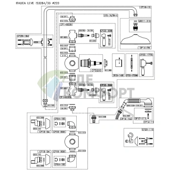 Душевой комплект Stella Italica Leve IS3284/33-220: термостатический смеситель со штангой и верхним душем, хром (IL 06100 CR00) - фото 2