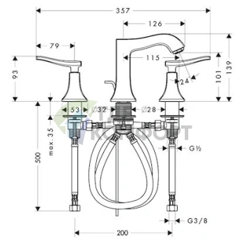 Смеситель для раковины Hansgrohe Metris Classic 31073000 со стильным дизайном - фото 2