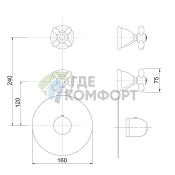 Термостатический смеситель для душа Carlo Frattini Fimatherm Olivia, хром (F5043X2CR) - фото 2