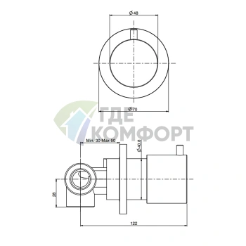 Смеситель-дивертор Fima Carlo Frattini Spillo Up для ванной, настенный (F3233/2CR) - фото 2