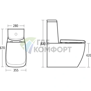 Унитаз-компакт Ideal Standard Ventuno с инсталляцией: стильный дизайн и комфорт (T321501) - фото 2
