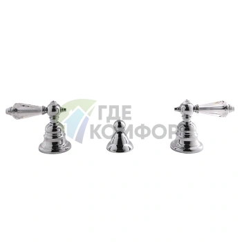 Смеситель для биде FIMA Carlo Frattini Herend Chic: 3 отверстия, без излива, ручки SWAROVSKI, донный клапан, хром (F5422CCR) - фото 1