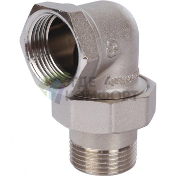 Разъемное угловое соединение американка ВН 1, уплотнение под гайкой o-ring кольцо, никелированное Stout - фото 4