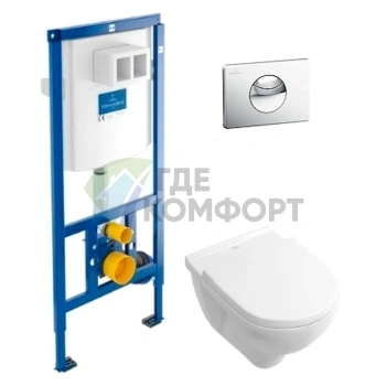 Смеситель для ванны Villeroy & Boch O Novo 5660 D001 с хромированной кнопкой - фото 1