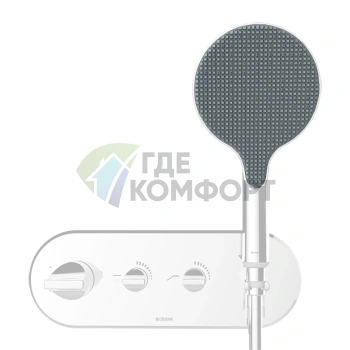 Термостатический смеситель для душа BOSSINI APICE с ручным душем, 2 вентиля, белый матовый (Z00521.045) - фото 1