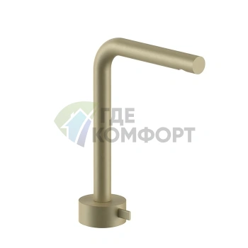 Смеситель для раковины Fantini AF/21: 1 отверстие, без донного клапана, излив 155 мм, матовое британское золото PVD (27 P6 A006WF) - фото 1