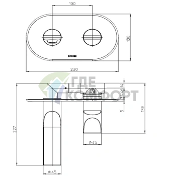 Смеситель для раковины BOSSINI APICE однорычажный встраиваемый, матовый белый (Z00549.045) - фото 2