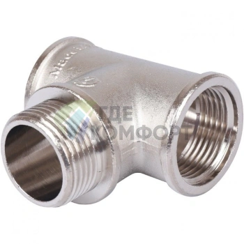 Тройник ВНВ 1x1x1, никелированный Stout - фото 1
