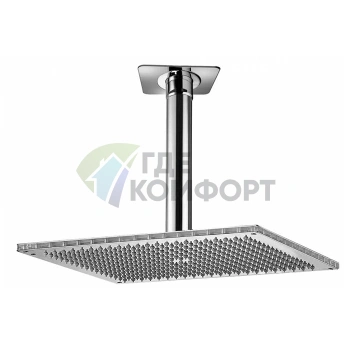 Верхний душ BOSSINI DREAM-RECTANGULAR 400x300 мм с держателем 300x36 мм, сатинированная сталь (H35370.075) - фото 1