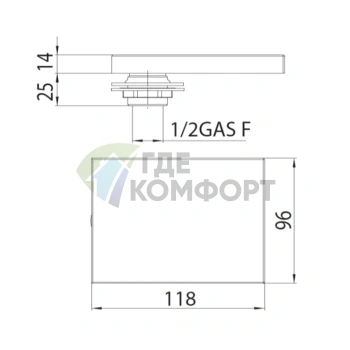 Элегантный смеситель Bossini Касакад MAK 96×118 см, латунь, цвет «хром» (E86906.030) - фото 2