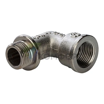 Угольник STOUT с упором внутренняя/наружная резьба 1/4 никелированный